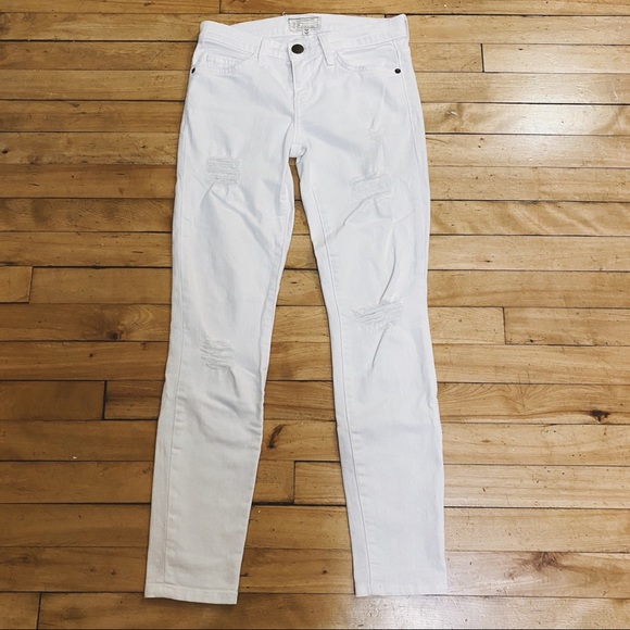 White denim distressed Current/Elliot jeans - Picture 1 of 4